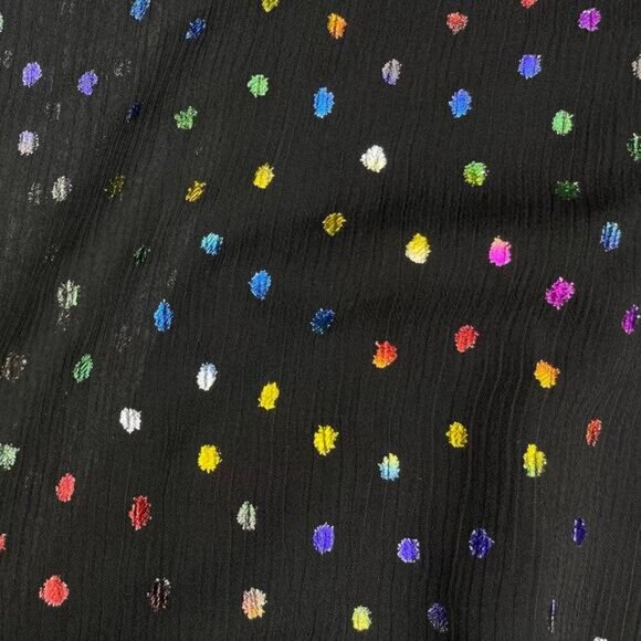 DESIGUAL Emporda Festive Season Dress w/ Metallic Multicoloured Spots Sz XS - Picture 9 of 12